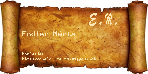 Endler Márta névjegykártya